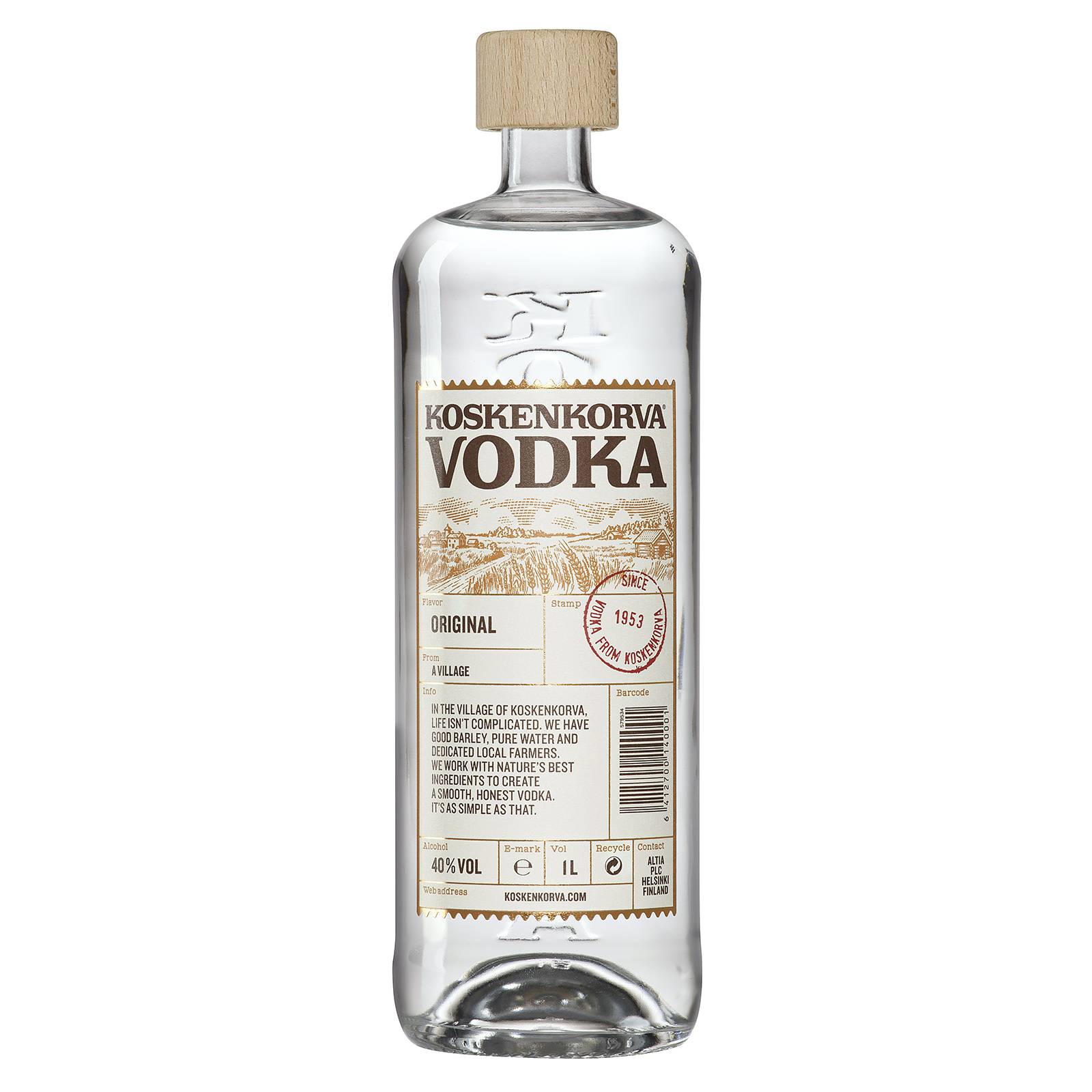 Koskenkorva Vodka 40 %, Vodka 1 l | Finnair Shop